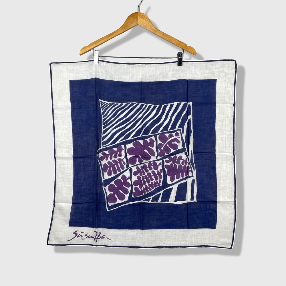 Si Sanham Scarf Unisex OS Blue Purple Abstract Art Artistic Scarf Handkerchief